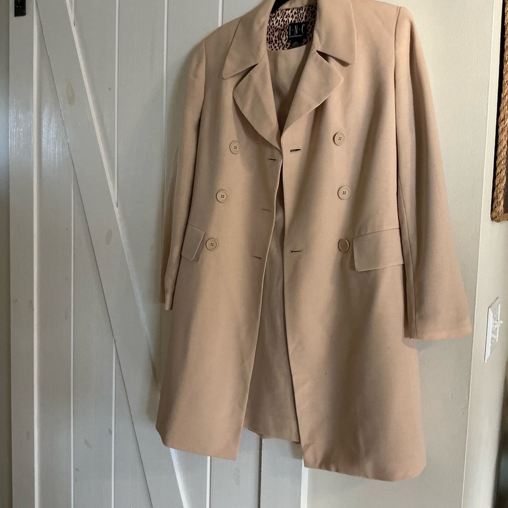 INC International Concepts Women's Double-Breasted Trench Coat - Tan